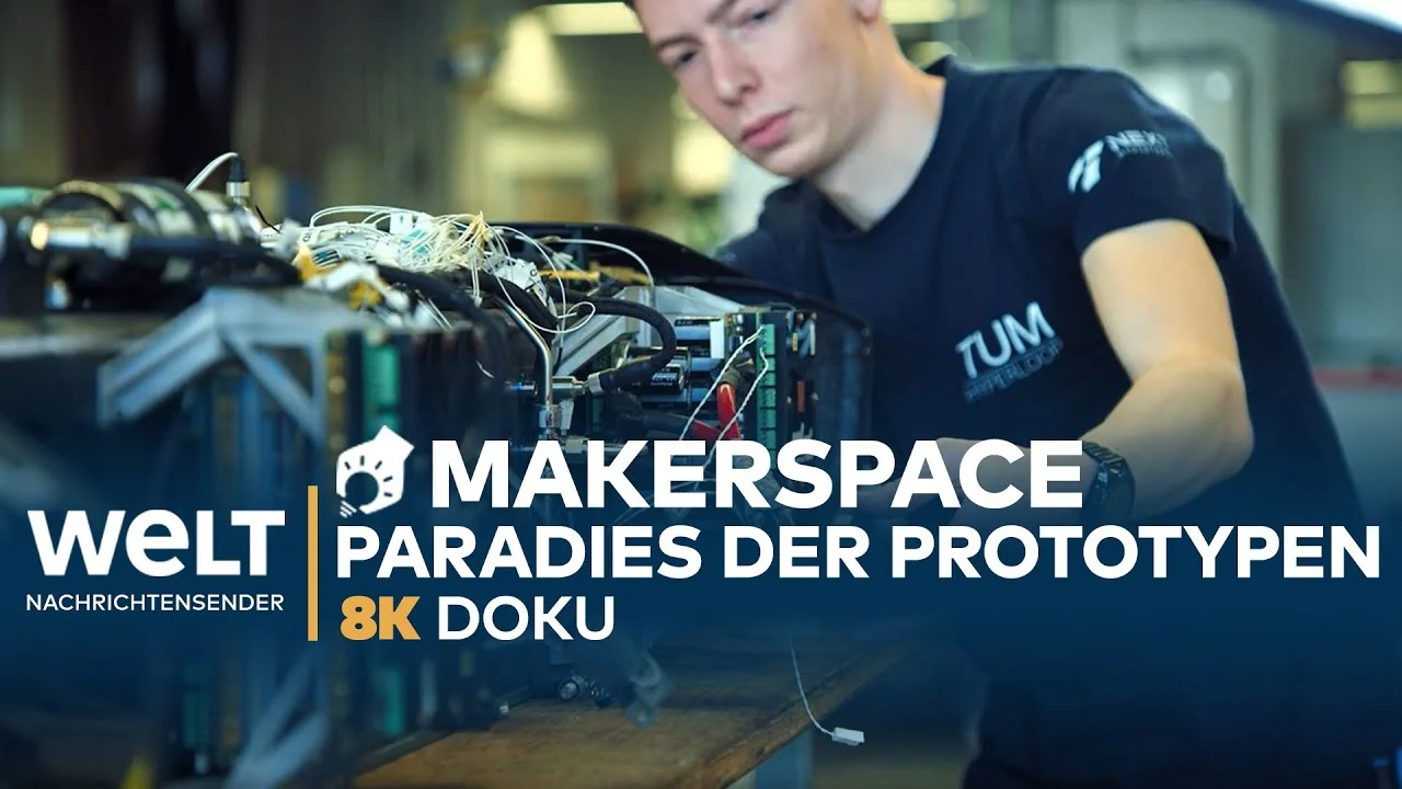 Originalvorschaubild der WELT-Dokumentation Makerspace mit einem Tüftler in der Werkstatt